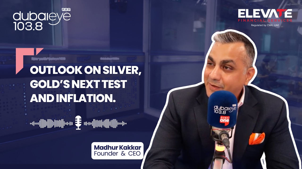 Madhur Kakkar in the Dubai Eye 103.8 studio talking silver, gold and inflation