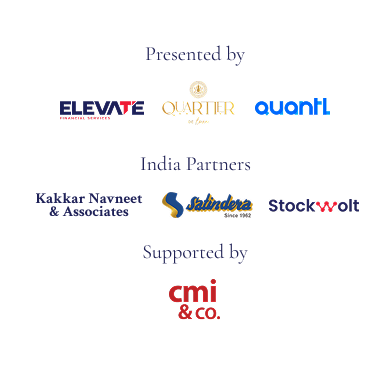 Presented by Elevate Financial Services, Quartier de Luxe and Quantl.
                India partners: Kakkar Navneet & Associates, Satindera and Stockwolt.
                Supported by cmi & co.